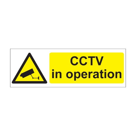 CCTV In Operation 600mm x 200mm - 1mm Rigid Plastic Sign