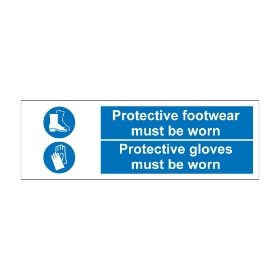 Protective Footwear/Gloves must be worn 600mm x 200mm