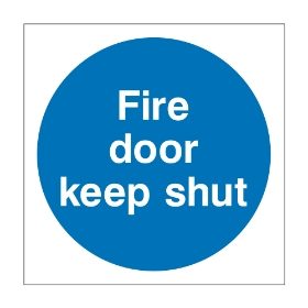 Fire door keep shut sign, 100mm x 100mm, 1mm Rigid Plastic - from Tiger Supplies Ltd - 515-01-77