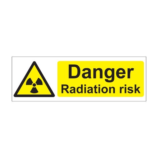 Danger Radiation Risk 600mm x 200mm - 1mm Rigid Plastic Sign