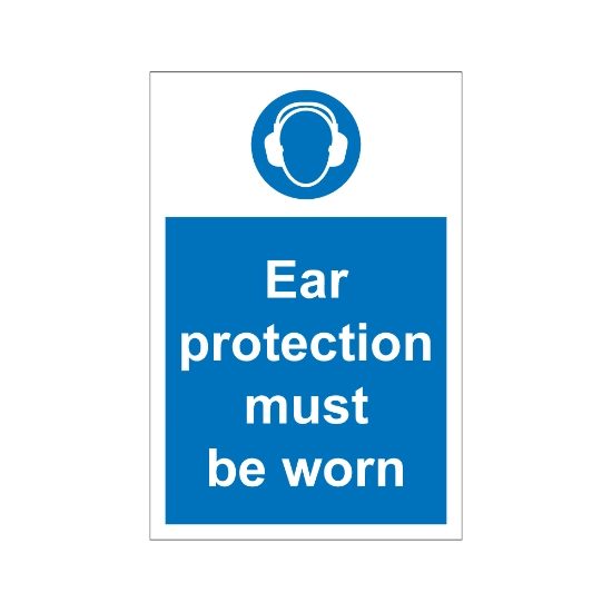 Ear Protection Must Be Worn 200mm x 300mm - 1mm Rigid Plastic Sign