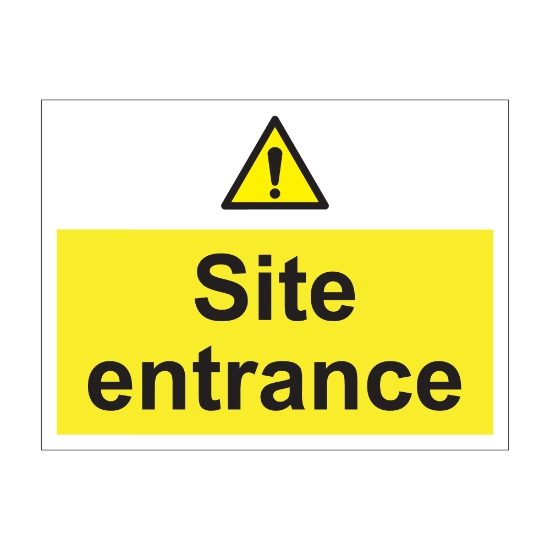 Site Entrance 600mm x 450mm - 1mm Rigid Plastic Sign