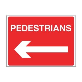 Pedestrians arrow left sign, 600mm x 450mm, Zintec - from Tiger Supplies Ltd - 575-05-37