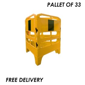 Melba 3 Panel Utility Barrier - Yellow - 750mm  - Pallet of 33