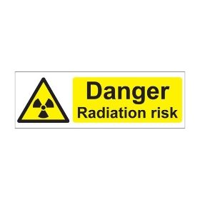 Danger radiation risk 600mm x 200mm