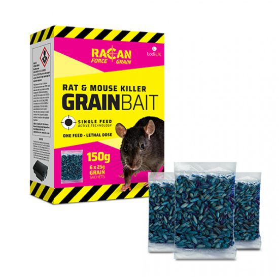 Racan Force Rat & Mouse Killer Grain - 6 x 25g Sachets