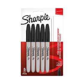 Sharpie Permanent Marker – Black – Pack of 5