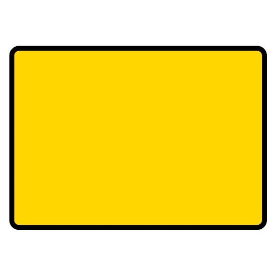 1050 x 750mm Blank Yellow (c/w Black Border) - Black Plastic CR1 Quick Fit Sign