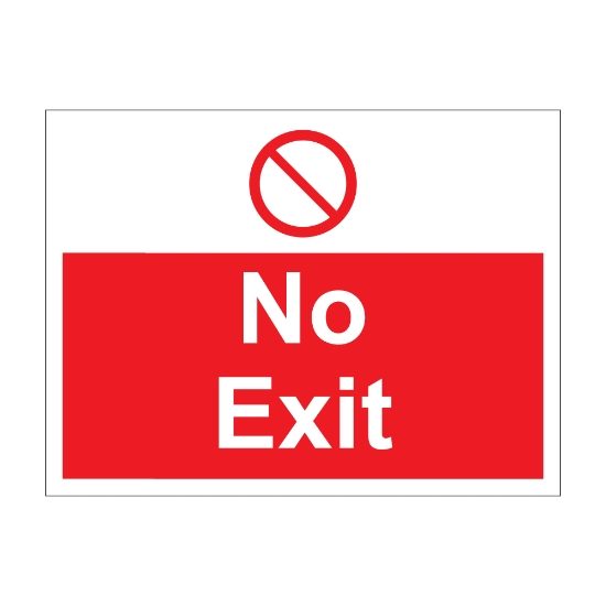 No Exit 600mm x 450mm - 1mm Rigid Plastic Sign