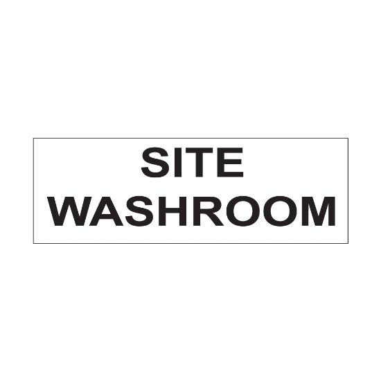 Site washroom sign, 300 x 100mm, 1mm Rigid Plastic - from Tiger Supplies Ltd - 560-04-34