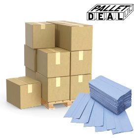 C-Fold Hand Towels - Pack of 2,400 - 1 Ply Blue  - Pallet of 100