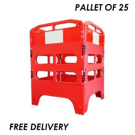 Melba 4 Panel Utility Barrier - Red - Pallet of 25