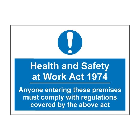 Health And Safety At Work Act 1974 600mm x 450mm - 1mm Rigid Plastic Sign