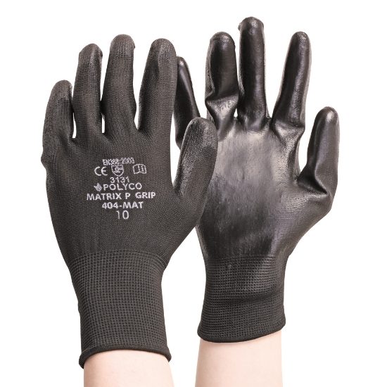 Polyco Matrix P Grip Black Gloves - from Tiger Supplies Ltd - 120-05-46