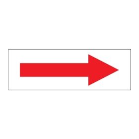 Red arrow on white sign, 300 x 100mm, 1mm Rigid Plastic - from Tiger Supplies Ltd - 525-02-92