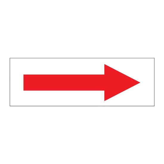 Red arrow on white sign, 300 x 100mm, 1mm Rigid Plastic - from Tiger Supplies Ltd - 525-02-92