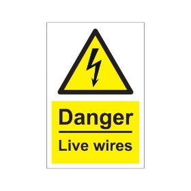 Danger live wires  200mm x 300mm