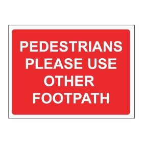 Pedestrians please use other footpath sign, 600mm x 450mm, Zintec - from Tiger Supplies Ltd - 575-05-27