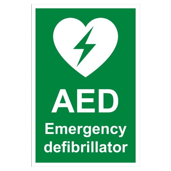 aed emergency defibrillator Sign