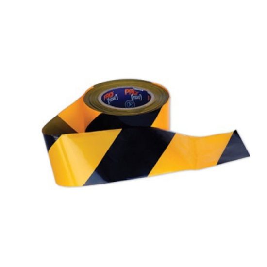 Barrier Tape - Black/Yellow - 70mm x 500m