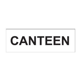 Canteen sign, 300 x 100mm, 1mm Rigid Plastic - from Tiger Supplies Ltd - 560-04-20