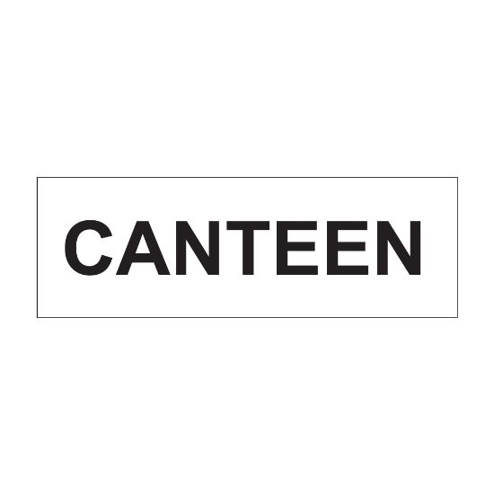 Canteen sign, 300 x 100mm, 1mm Rigid Plastic - from Tiger Supplies Ltd - 560-04-20