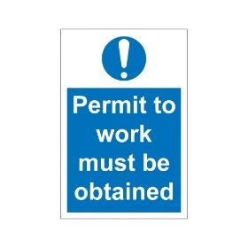 Permit to work must be obtained! 200mm x 300mm