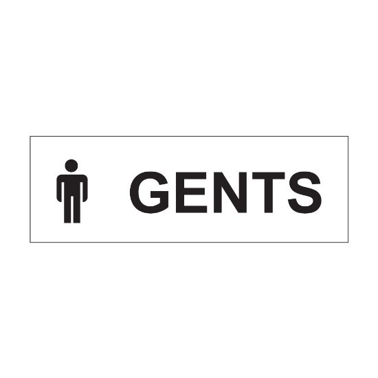 Gents sign, 300 x 100mm, 1mm Rigid Plastic - from Tiger Supplies Ltd - 560-04-28