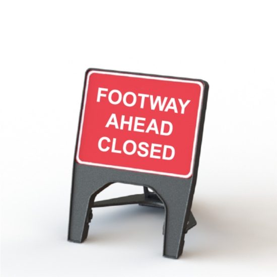 Melba Q-Sign - Footway Ahead Closed - 600 x 450mm