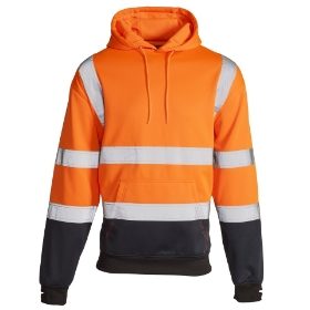 Hi Vis Hoodie Sweatshirt 2 Tone - Orange/Navy