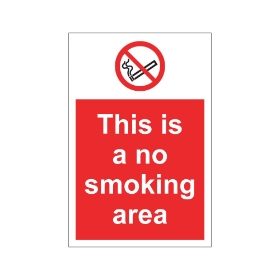 This is a no smoking area 297 x 210mm