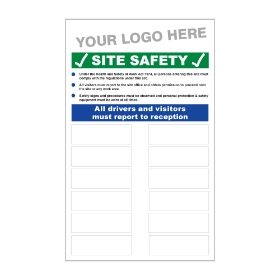 Site Safety Visitors & Drivers Report To 680mm x 900mm - 5mm Foamex