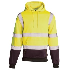 Hi Vis Hoodie Sweatshirt 2 Tone - Yellow/Navy