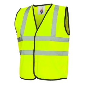 Yellow Hi Viz Waist Coat - Sizes M, L & XL - High Visibility  (PPE-HIVIZ-YELL) - SafetyLiftinGear