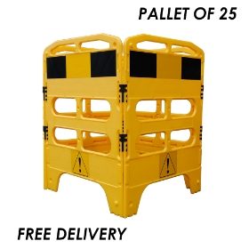Melba 4 Panel Utility Barrier - Yellow - 750mm  - Pallet of 25