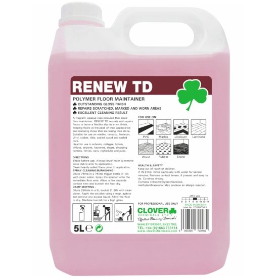 Clover Renew TD Polymer Floor Maintainer – 5 Litre