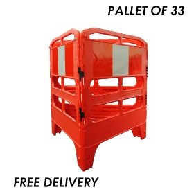 Melba 3 Panel Utility Barrier - Red - Pallet of 33