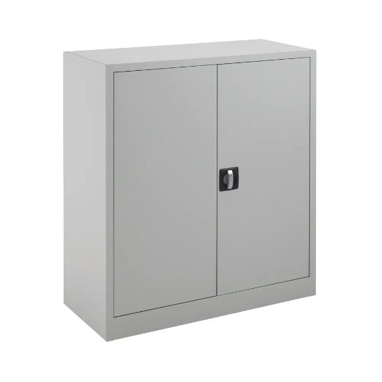 Metal Double Door Stationery Cupboard - Grey