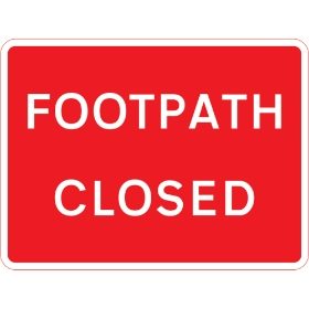 600 x 450mm Footpath Closed - Black Plastic Sign