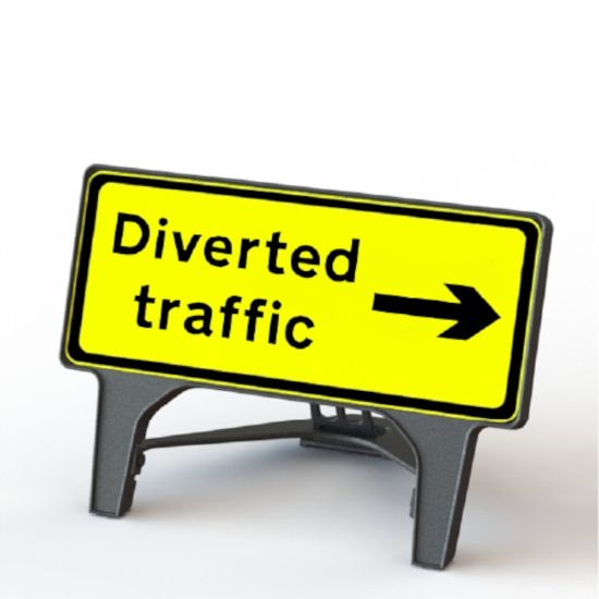 Melba Q-Sign - Diverted Traffic Right - 1050 x 450mm