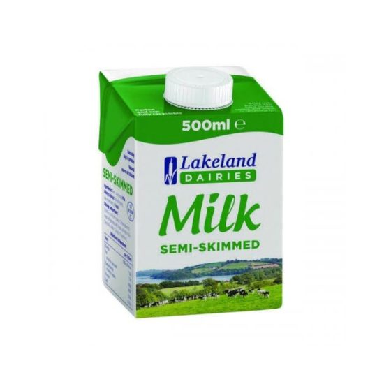 Lakeland Long Life Semi Skimmed Milk - 500ml - Pack of 12