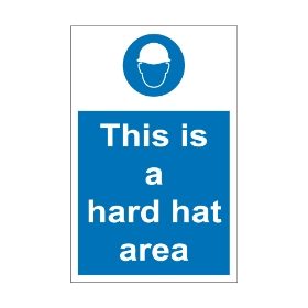 This is a hard hat area sign, 200 x 300mm, 1mm Rigid Plastic - from Tiger Supplies Ltd - 520-01-95
