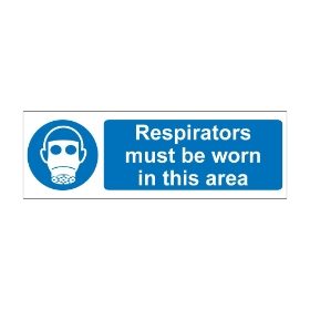 Respirators must be worn in this area  600mm x 200mm