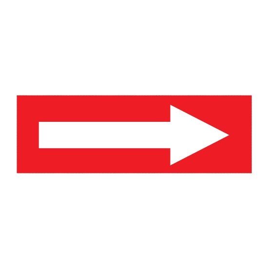 White arrow on red sign, 300 x 100mm, 1mm Rigid Plastic - from Tiger Supplies Ltd - 525-02-93