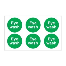 Eye wash sticker, 50mm x 50mm, Self Adhesive Vinyl - from Tiger Supplies Ltd - 565-04-53
