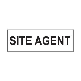 Site agent sign, 300 x 100mm, 1mm Rigid Plastic - from Tiger Supplies Ltd - 560-04-40