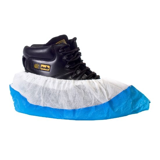 Deluxe Disposable Overshoes - Blue/White (40 Pieces /  20 Pairs)