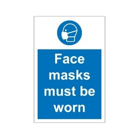 Face masks must be worn  200mm x 300mm
