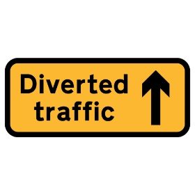 Diverted Traffic Straight On Sign