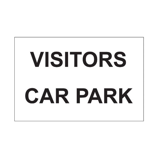 Visitors car park sign, 300 x 200mm, 1mm Rigid Plastic - from Tiger Supplies Ltd - 560-04-45